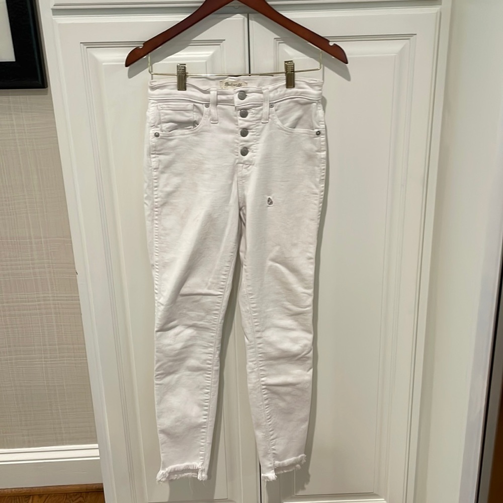 Madewell 10" High Rise Skinny Jeans Size 26 White